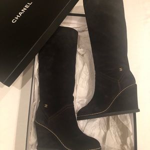Chanel Suede Calfskin High Boots